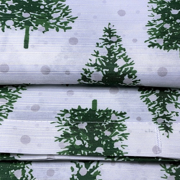 Christmas Tree Dot Shower Curtain Fabric Holiday Decor Green White 70 x 72 In - Picture 8 of 16